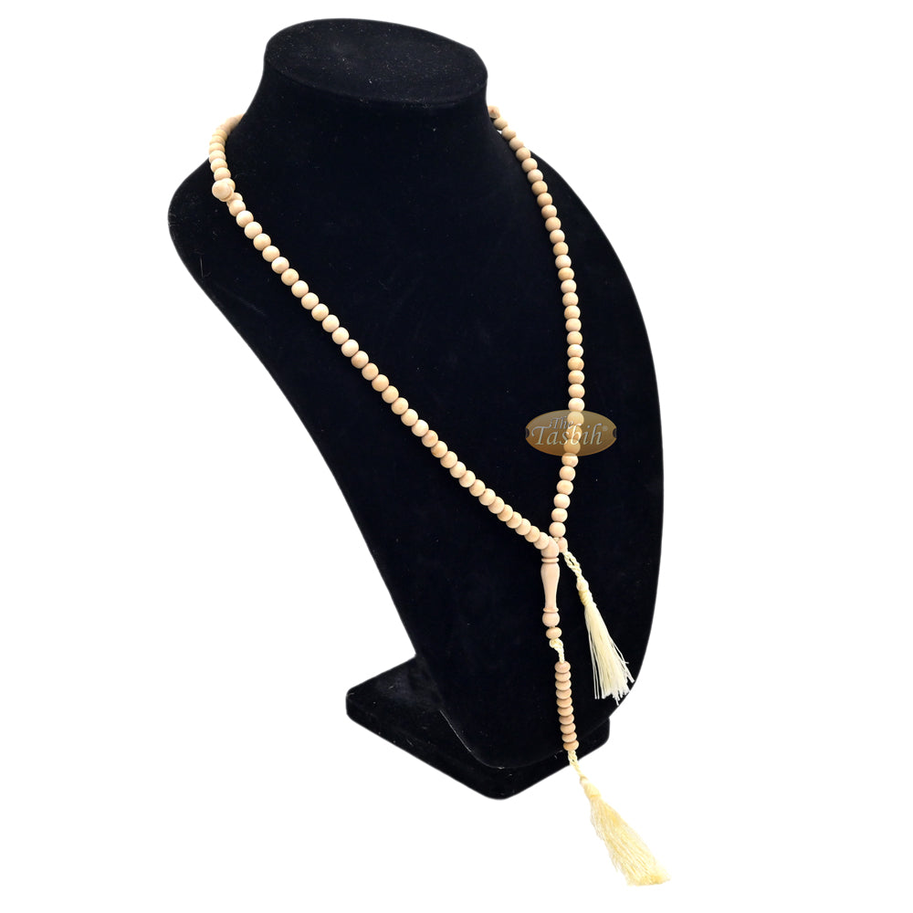 Natural Yellow Citrus Wood Islamic Prayer Beads, 6-mm, 99-Bead Tasbih Rosary
