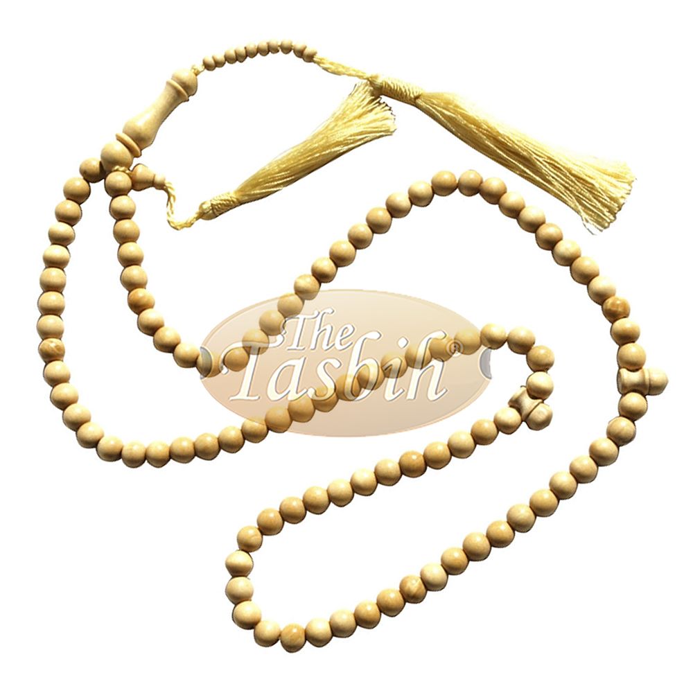 Lot of 12 Natural Yellow Citrus Tasbihs 8 mm 99-Bead Prayer Beads 2 Tassels