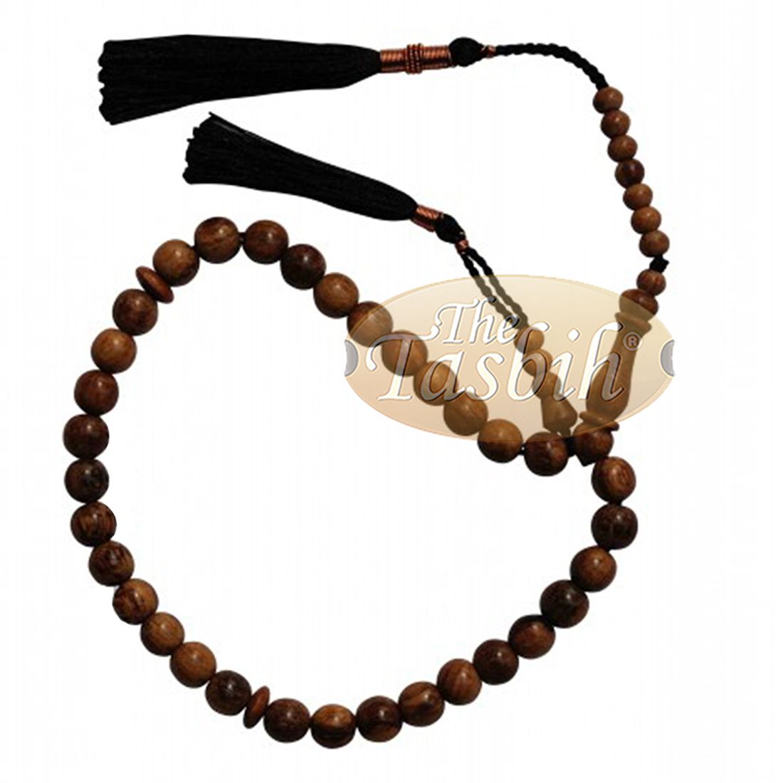 Natural Oud Aloeswood 33-bead Prayer Bead Rosary 8mm Beads Tassels