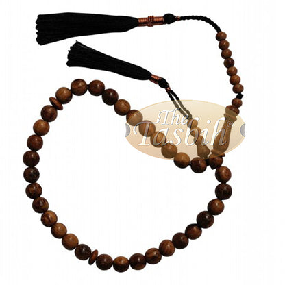 Natural Oud Aloeswood 33-Bead Prayer Bead Rosary 8mm Beads Tassels