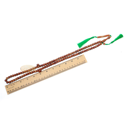Tasbih Muslim Kayu | Tasbih Misbaha Kayu Secang Indonesia 8 mm Oranye Alami 99 Hitungan