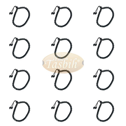 Lot of 12 33-Bead Hematite Stone 6 mm Cylinder Bracelet No Divider