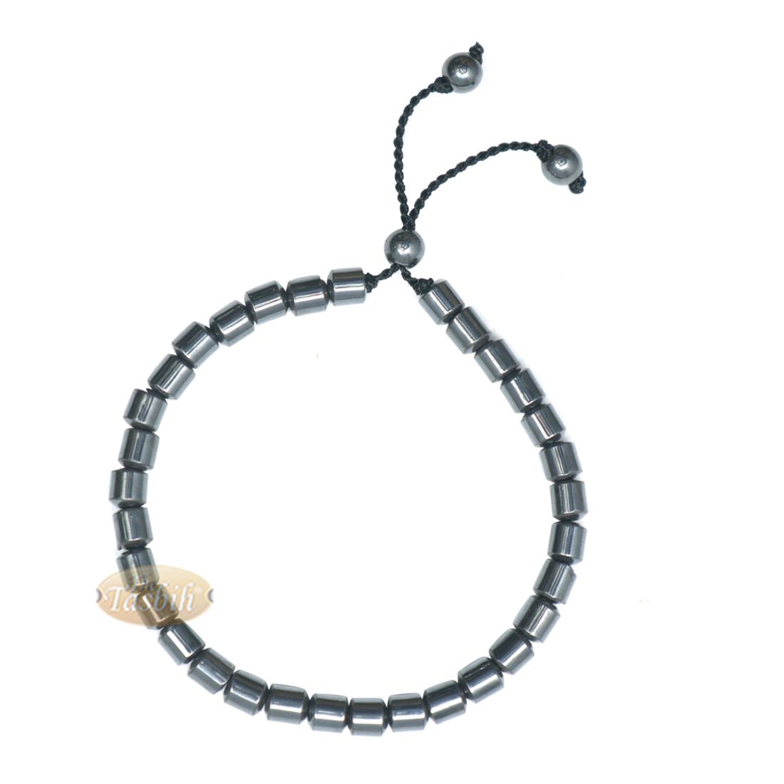 33-bead Prayer Bracelet Hematite stone 6mm Cylinder Beads No Divider
