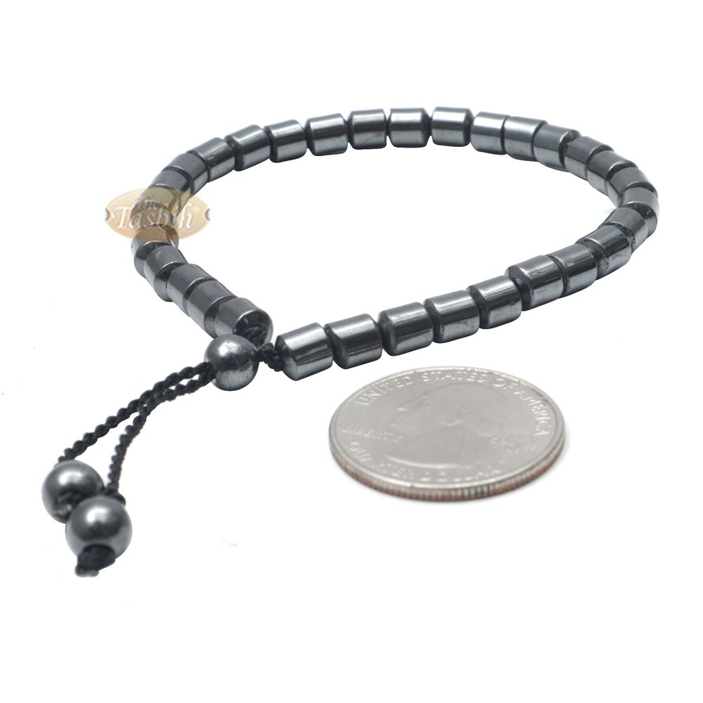 Buy 1 Get 1 Free! 33-Bead Prayer Bracelet Hematite Stone 6 mm Cylinder Beads No Divider