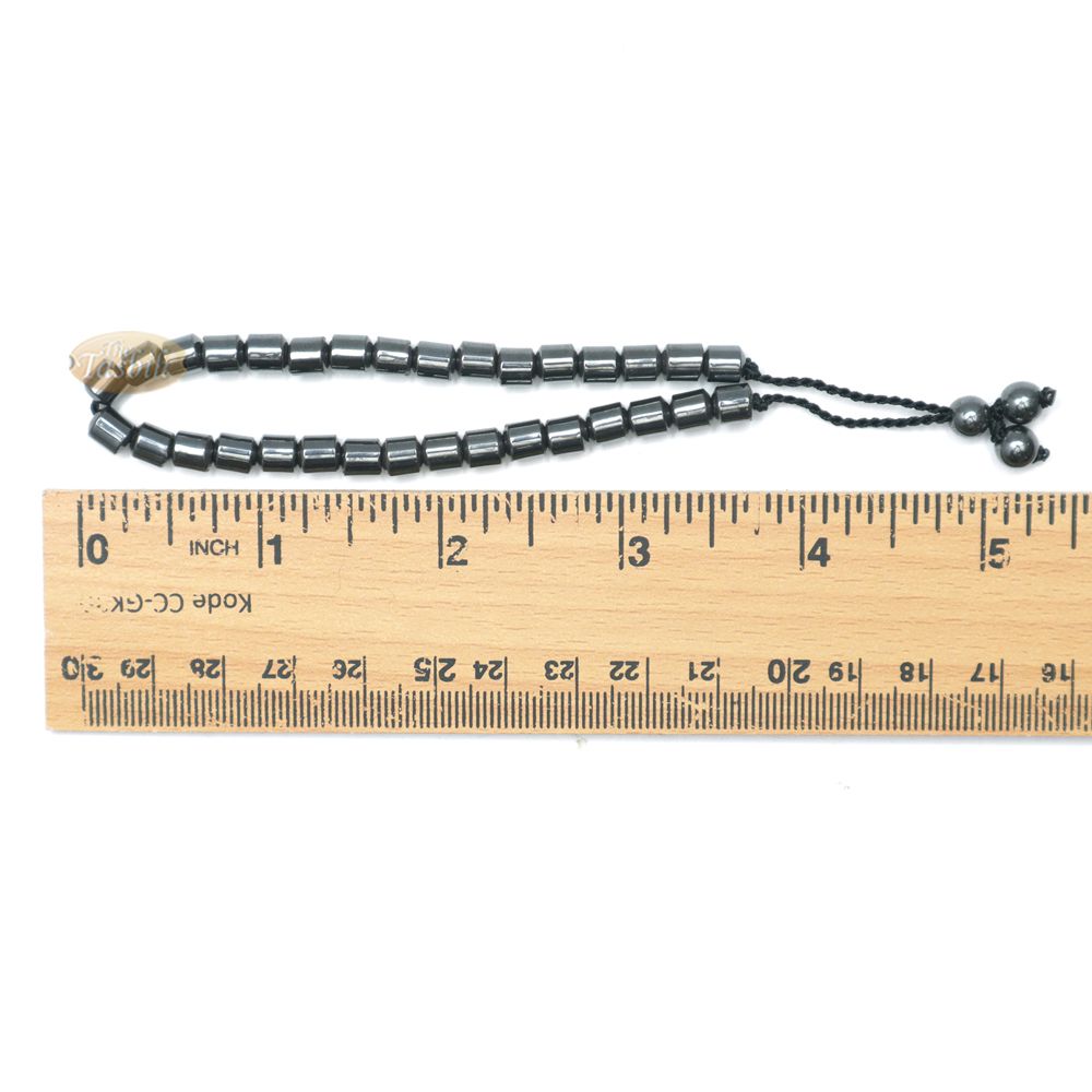 Buy 1 Get 1 Free! 33-Bead Prayer Bracelet Hematite Stone 6 mm Cylinder Beads No Divider