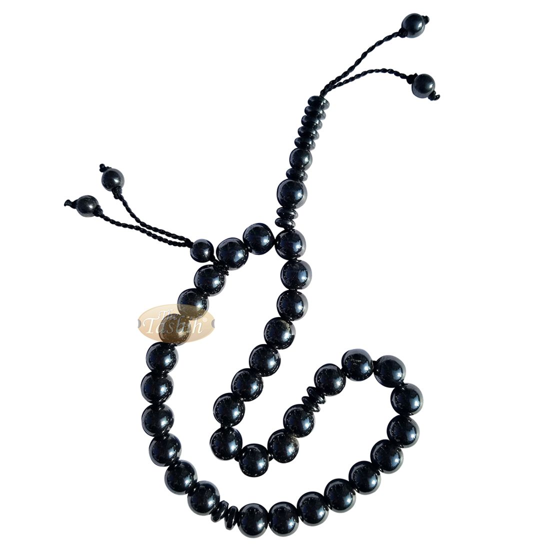 Round 33-Bead Tasbih Hematine Beads 8mm Double Dividers Prayer Beads Zikr Beads Rosary