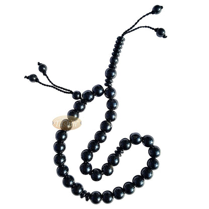 Round 33-Bead Tasbih Hematine Beads 8 mm Double Dividers Prayer Beads Zikr Beads Rosary