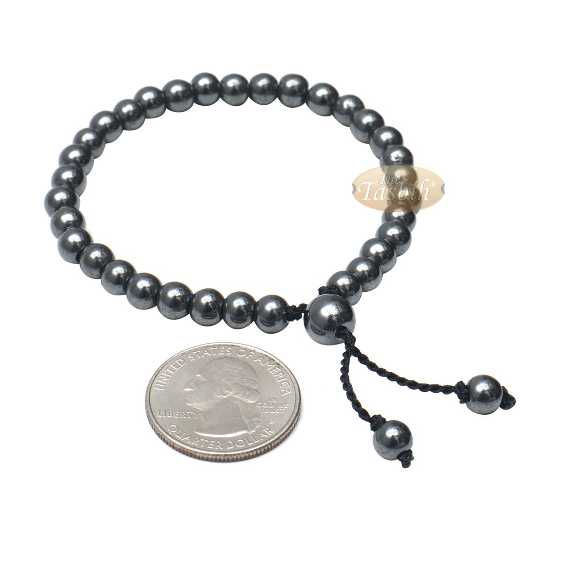 Stone Bracelet 33-bead Hematite 6mm Beads without Dividers Zikr