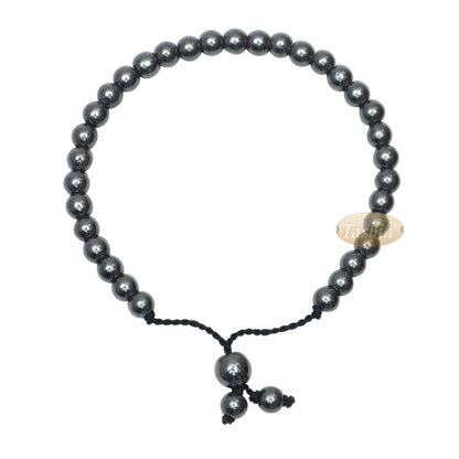 Stone Bracelet 33-Bead Hematite 6 mm Beads without Dividers Zikr