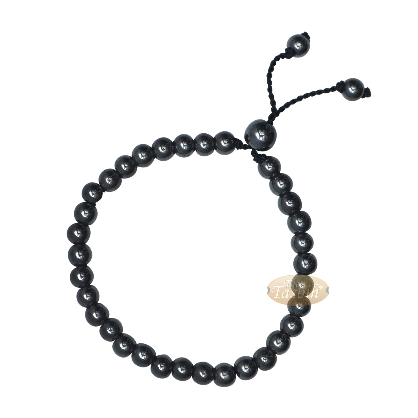Stone Bracelet 33-Bead Hematite 6 mm Beads without Dividers Zikr