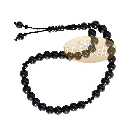 Lot of 12 – 33-Bead Tasbih Made From Natural Hematine – 8 mm Round Beads – Prayer Beads – Zikr Beads Rosary