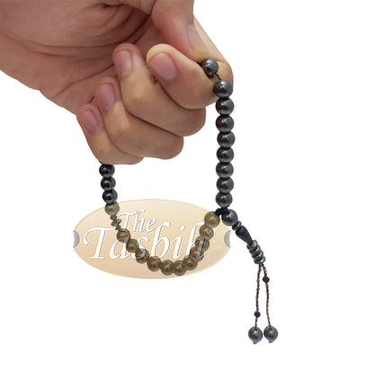 33-Bead Tesbih Hematite 8mm Round Beads Prayer Beads Zikr Beads