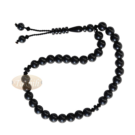 33-Bead Tasbih Hematite 8 mm Round Beads Prayer Beads Zikr Beads