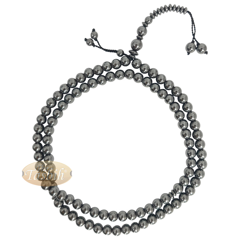Large 99-Bead Tasbih Hematine Stone 8.5 mm Beads with Place Marker