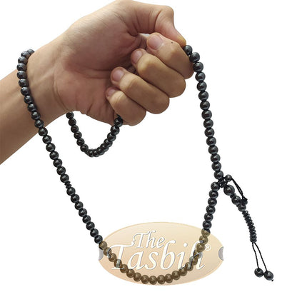 Large 99-Bead Tasbih Hematine Stone 8.5 mm Beads with Place Marker