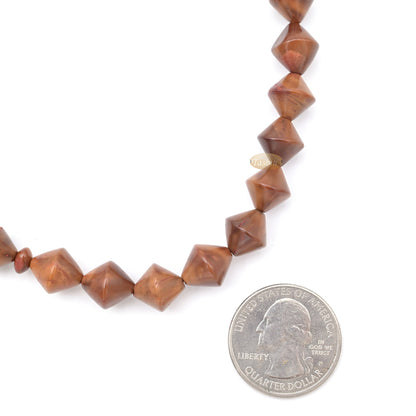 Brown Kuka 33ct Tasbih Prayer Beads - Handcrafted Conical Genuine Brown Color Shiny Seed Rosary Beads Choose Sizes 8 to 10mm
