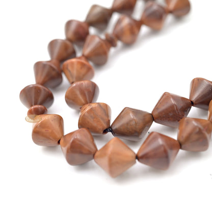 Brown Kuka 33ct Tasbih Prayer Beads - Handcrafted Conical Genuine Brown Color Shiny Seed Rosary Beads Choose Sizes 8 to 10mm