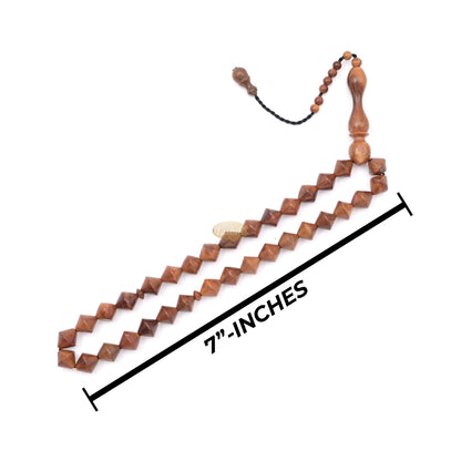 Brown Kuka 33ct Tasbih Prayer Beads - Handcrafted Conical Genuine Brown Color Shiny Seed Rosary Beads Choose Sizes 8 to 10mm