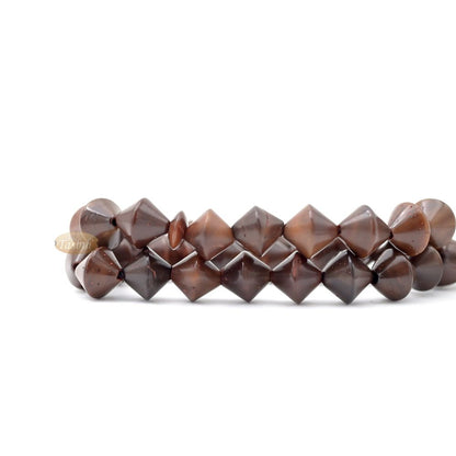 Brown Kuka 33ct Tasbih Prayer Beads – Adjustable Handcrafted Conical Genuine brown Color Shiny Seed Rosary Beads in Gift Box