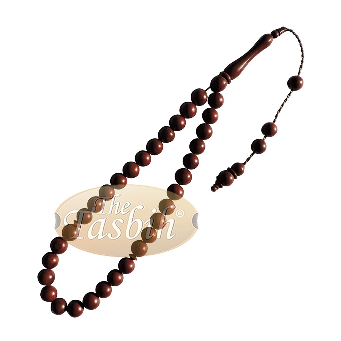 Small Dark Brown 8mm Round Bead 33-bead Turkish Kuka Prayer Beads