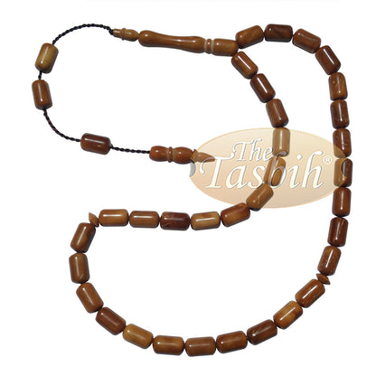 33-Bead Barrel Shape 6X10mm Natural Color Kuka Prayer Beads Misbaha Dhikr Tesbih