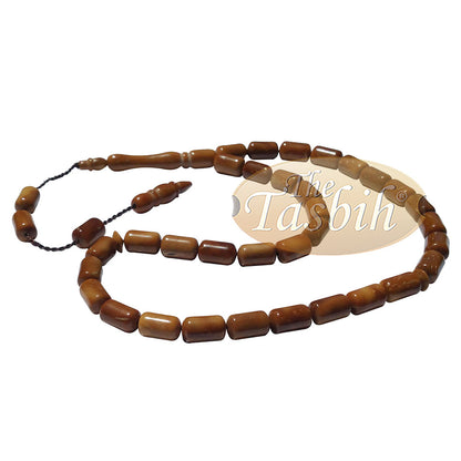 33-Bead Barrel Shape 6X10mm Natural Color Kuka Prayer Beads Misbaha Dhikr Tesbih