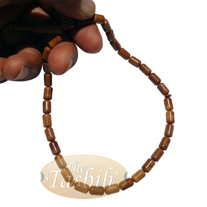 33-Bead Barrel Shape 6X10mm Natural Color Kuka Prayer Beads Misbaha Dhikr Tesbih