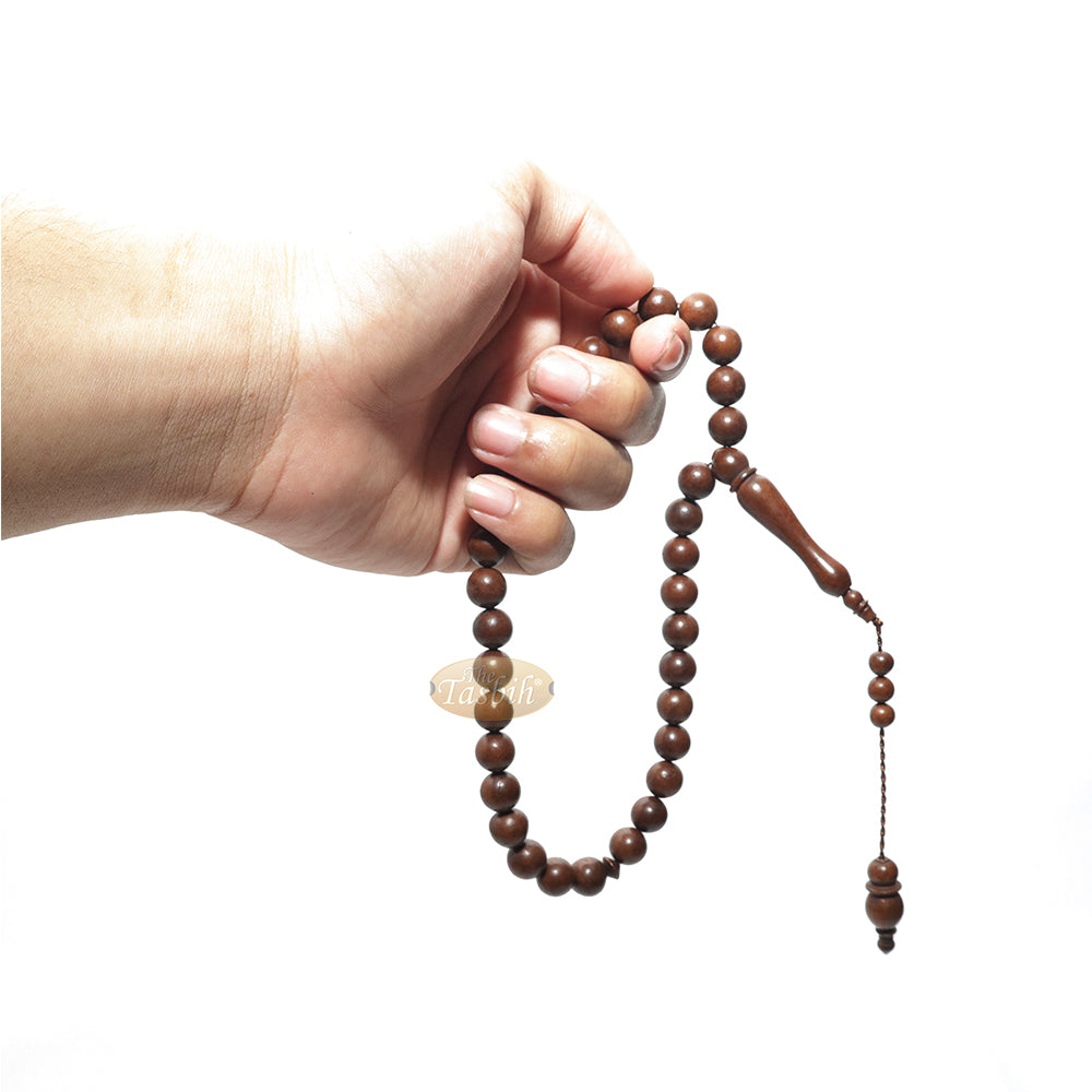 Genuine Kuka Tasbih Small 33-Ct Antique Color 10 mm Bead Handcrafted Turkish Seed Muslim Prayer Beads Sibha Misbaha Dhikr Tasbeeh Gift Boxed