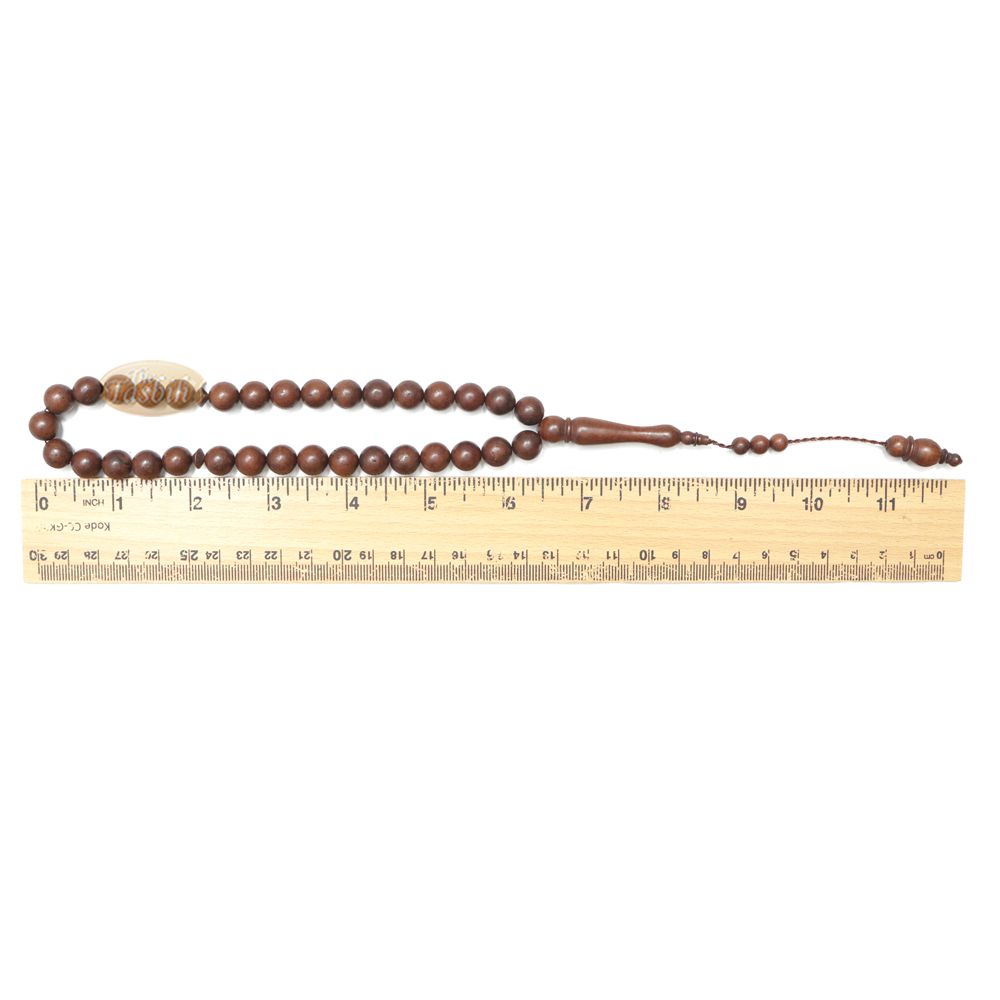 Genuine Kuka Tasbih Small 33-Ct Antique Color 10 mm Bead Handcrafted Turkish Seed Muslim Prayer Beads Sibha Misbaha Dhikr Tasbeeh Gift Boxed