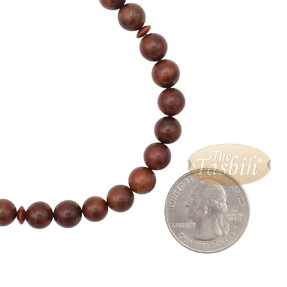 Genuine Kuka Tasbih Small 33-Ct Natural Color Islamic 8 mm Bead Handcrafted Turkish Seed Prayer Beads Sibha Misbaha Dhikr Tasbeeh Gift Boxed