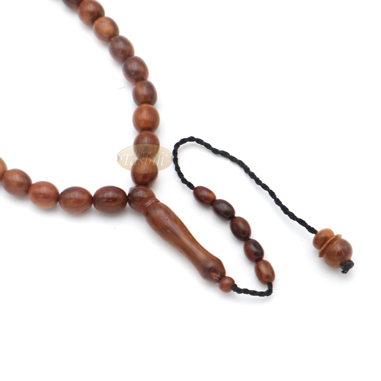Tasbih Kuka Asli - 9x12 mm Manik Oval dari Kayu Biji Kuka