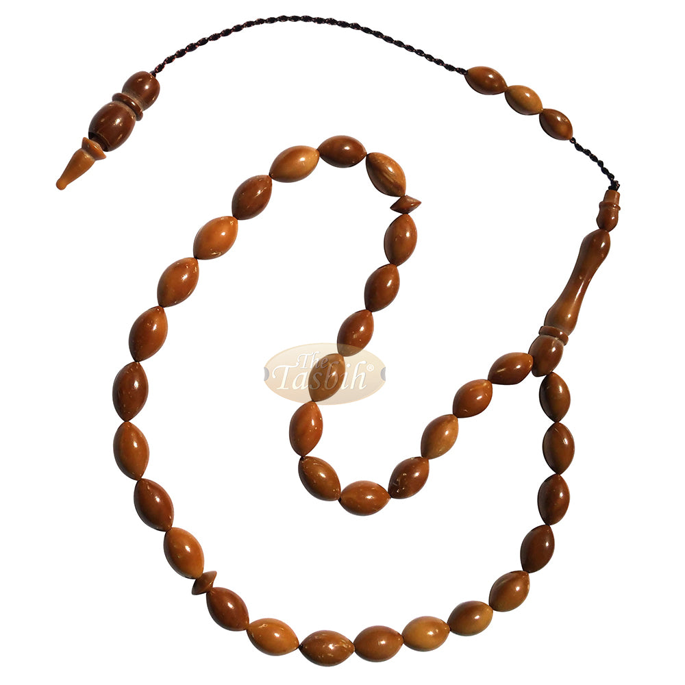 Tasbih Kuka Kecil 6x10 mm Bentuk Kurma Warna Natural dengan 33 Butir - Edisi Terbatas