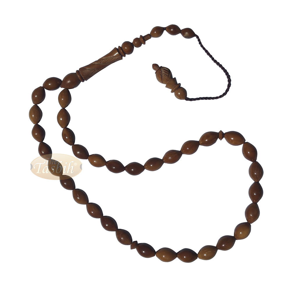 Biji Kurma Kecil Bentuk 33 Butir Tasbih Kuka Turki Ukiran Alif