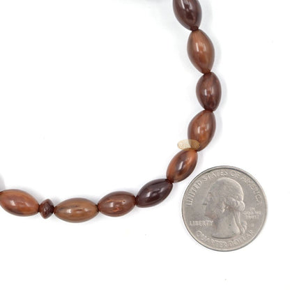 Genuine Kuka Tasbih – 8×13 mm Small 33-Bead Long Tapered Oval Shaped Natural Color