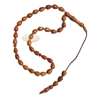 Kualitas Tinggi 7X10 Mm Bentuk Pir Alami Kuka Koka Warna 33 Manik Tasbih Subha