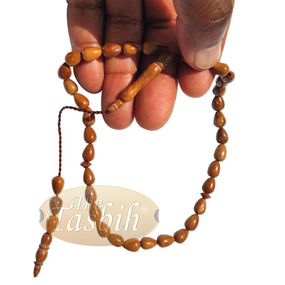Kualitas Tinggi 7X10 Mm Bentuk Pir Alami Kuka Koka Warna 33 Manik Tasbih Subha