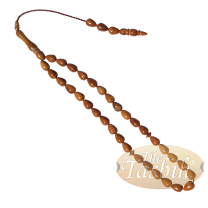 Kualitas Tinggi 7X10 Mm Bentuk Pir Alami Kuka Koka Warna 33 Manik Tasbih Subha