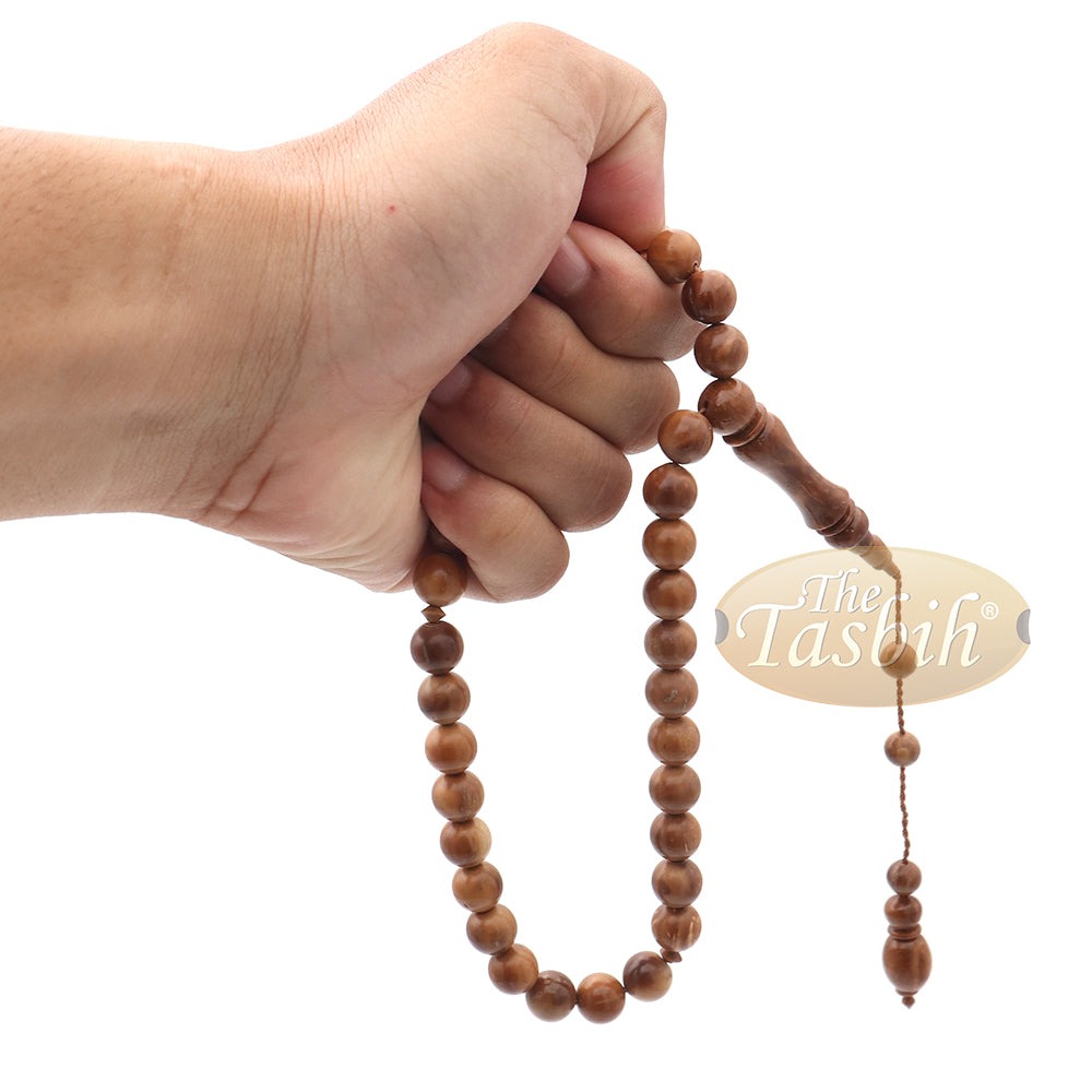 Brown Kuka 33ct Tasbih Prayer Beads - 10 mm round Bead Misbaha