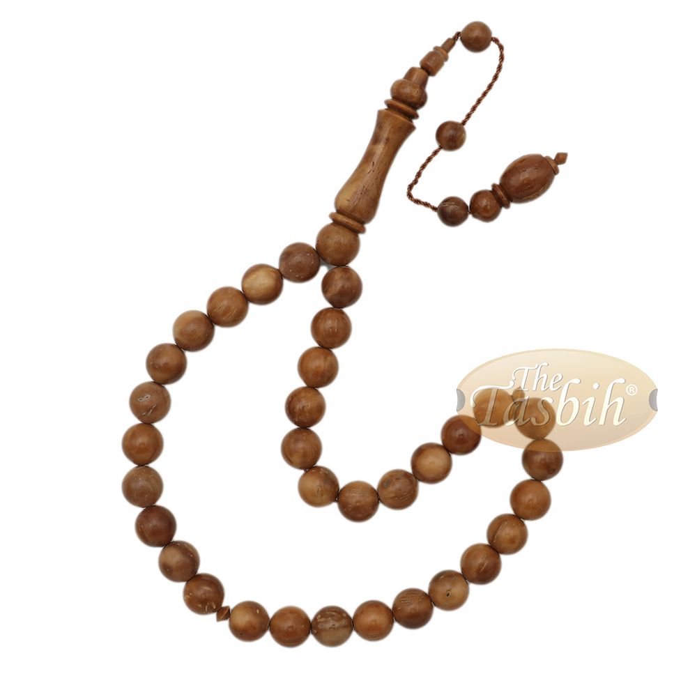 Brown Kuka 33ct Tasbih Prayer Beads – 10 mm round Bead Misbaha