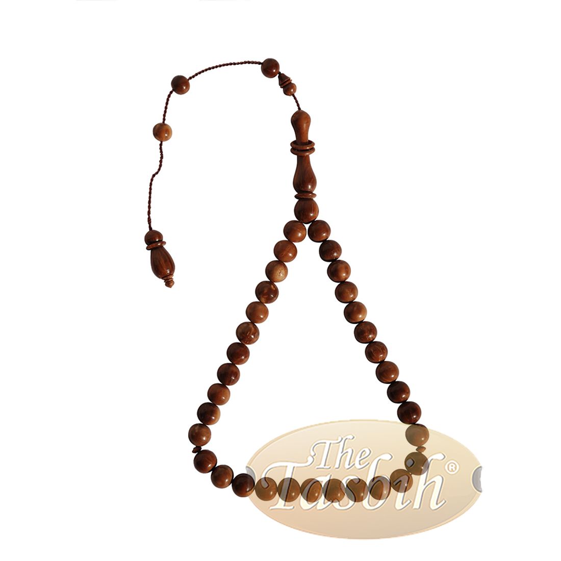 10mm 33-bead Round Beads with Rings on Alif Tasbih Prayer Beads