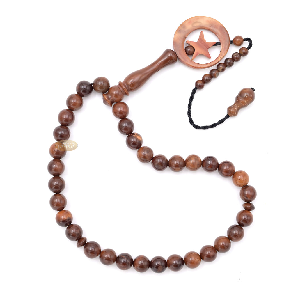 Genuine Kuka Round-shaped 33 Beads with Sandal Moon Alif Design
