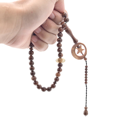 Genuine Kuka Round-shaped 33 Beads with Sandal Moon Alif Design