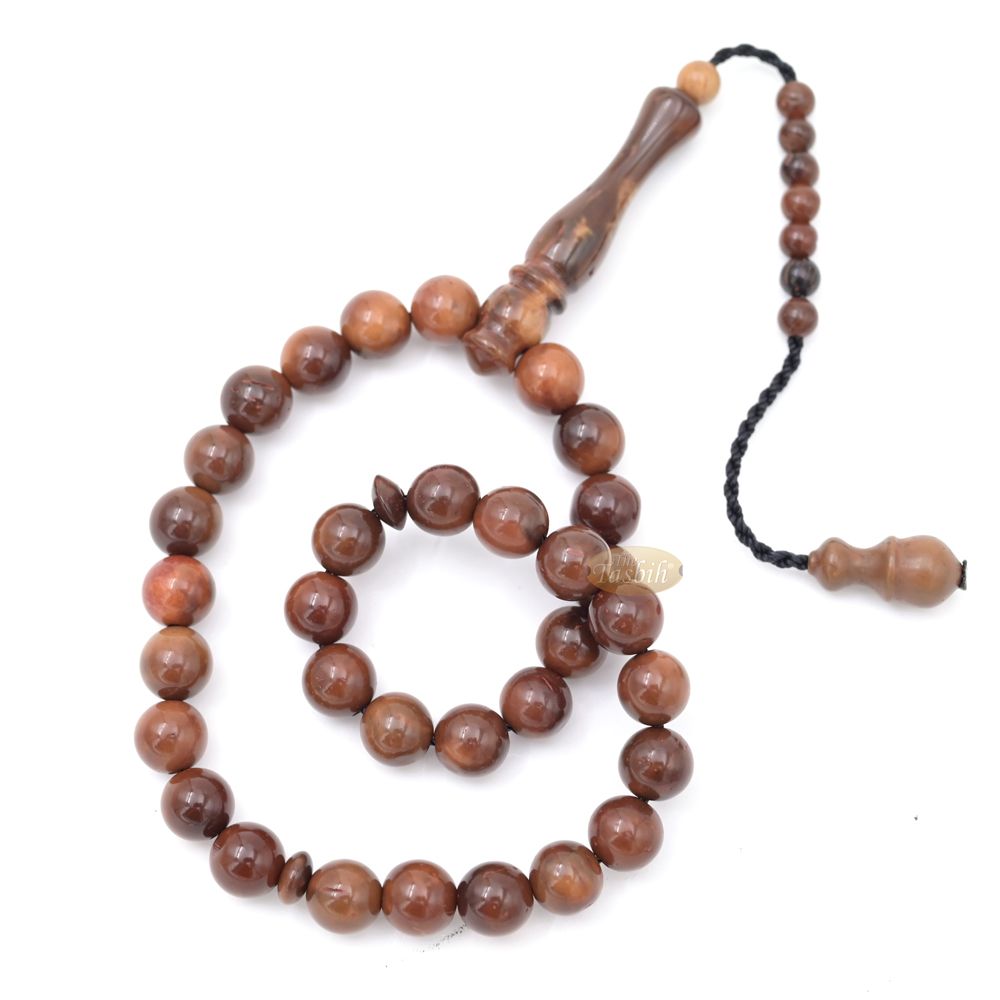 Genuine Natural Brown Kuka Misbaha – 33ct Round Beads
