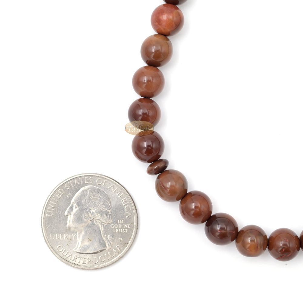 Genuine Natural Brown Kuka Misbaha – 33ct Round Beads