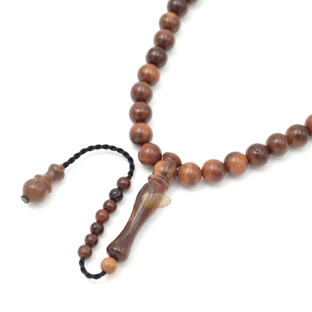 Genuine Natural Brown Kuka Misbaha – 33ct Round Beads