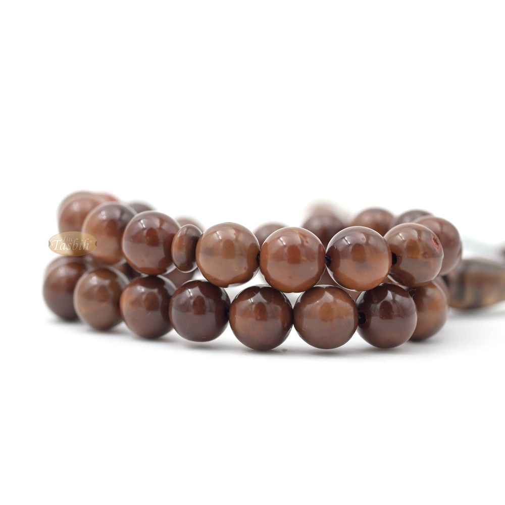 Genuine Natural Brown Kuka Misbaha – 33ct Round Beads