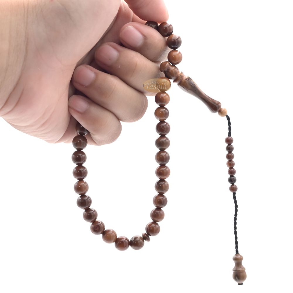 Genuine Natural Brown Kuka Misbaha – 33ct Round Beads