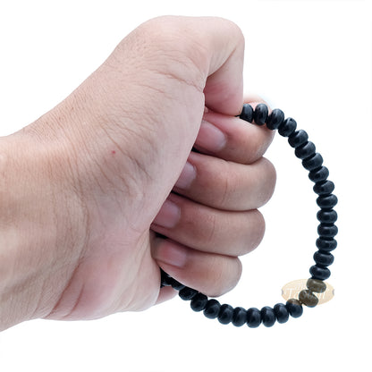 Small Black Kuka 33ct Tasbih Bracelet - Adjustable Handcrafted 5x8 mm Short Barrel Genuine Seed Misbaha in Gift Box