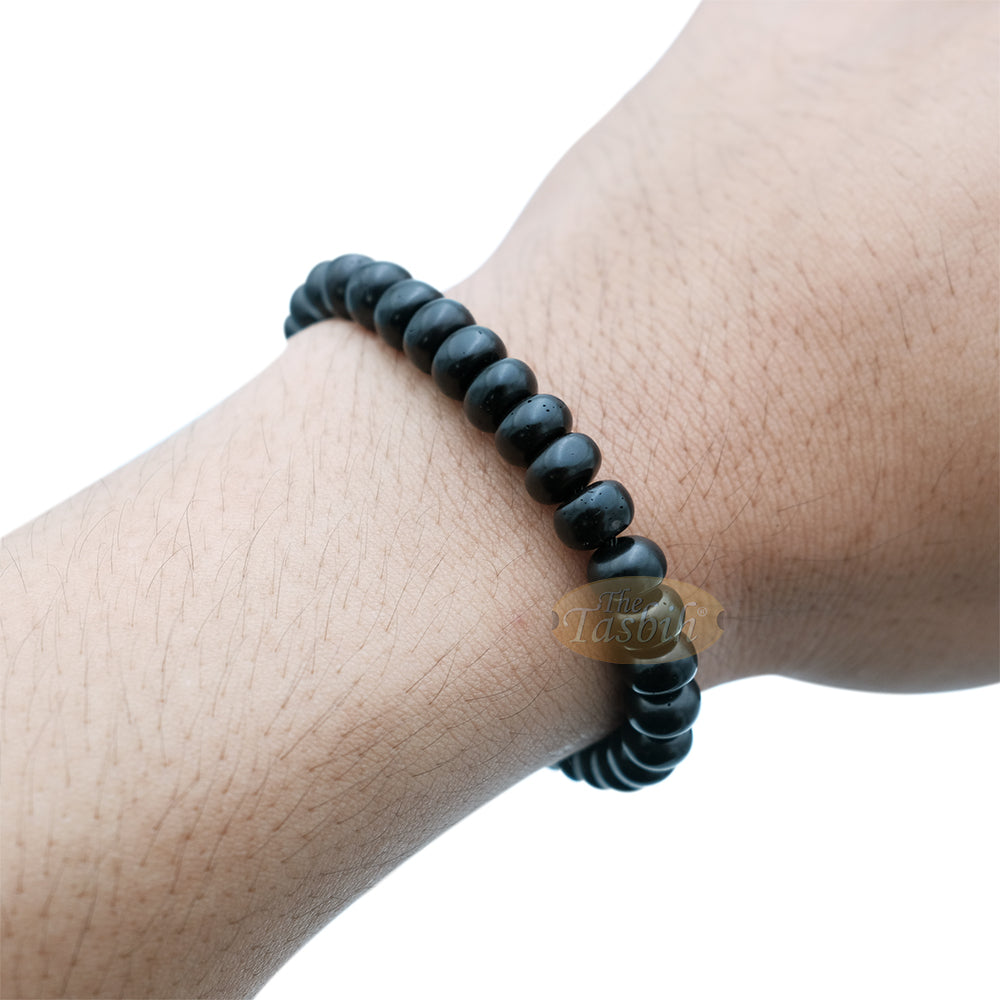 Small Black Kuka 33ct Tasbih Bracelet - Adjustable Handcrafted 5x8 mm Short Barrel Genuine Seed Misbaha in Gift Box