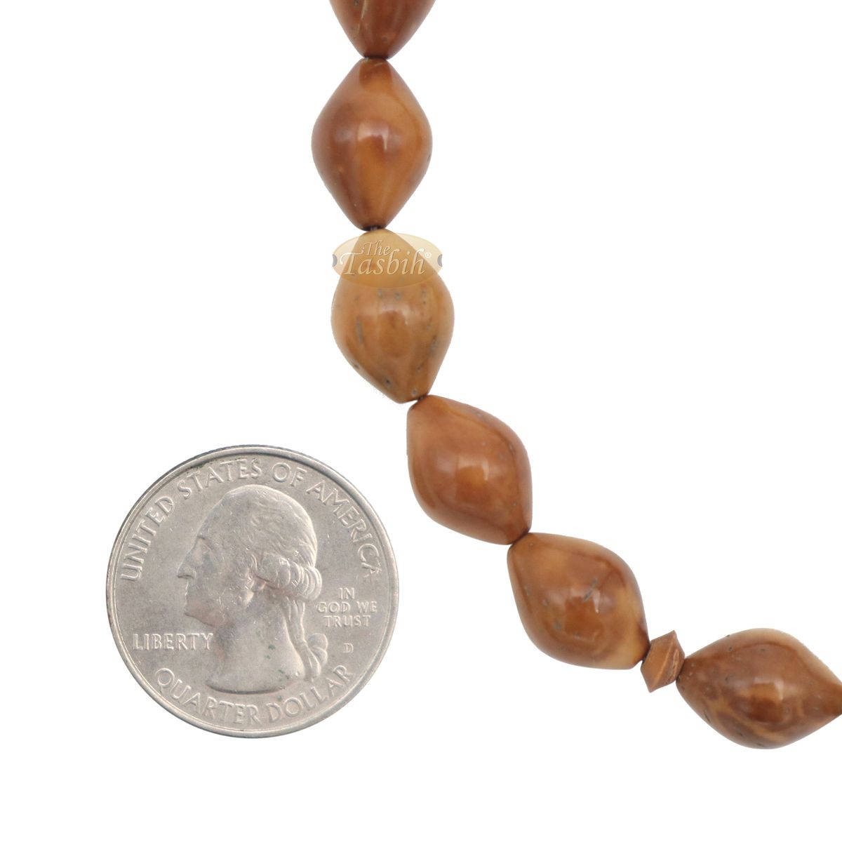 Kuka Tasbih – Handcrafted Sculptured Limited-Edition Minare Design 10×14 mm 33-Ct Oval Muslim Prayer Beads In Gift Box